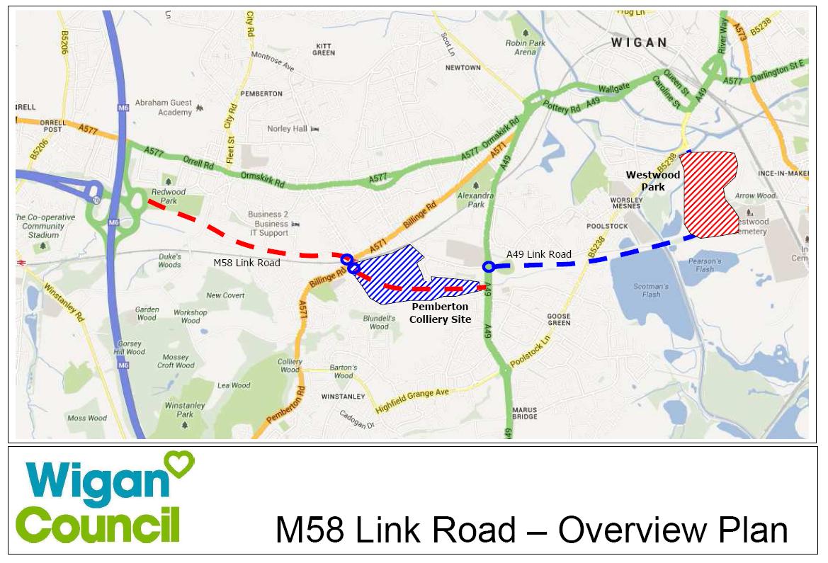 Proposed link road in neighbouring Wigan West Lancashire