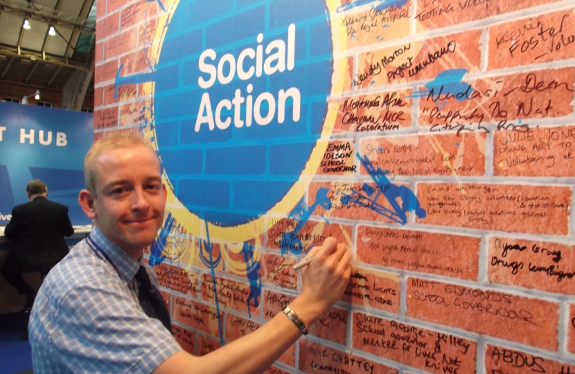 Edward McCarthy Knowsley ward candidate at the Social Action wall